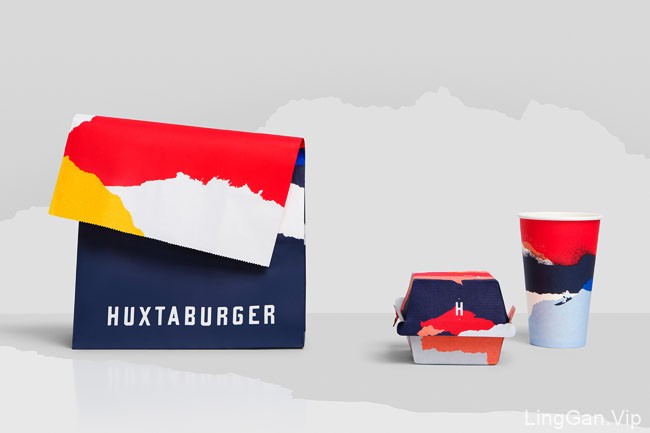 国外Huxtaburger快餐品牌彩色VI形象设计作品16P