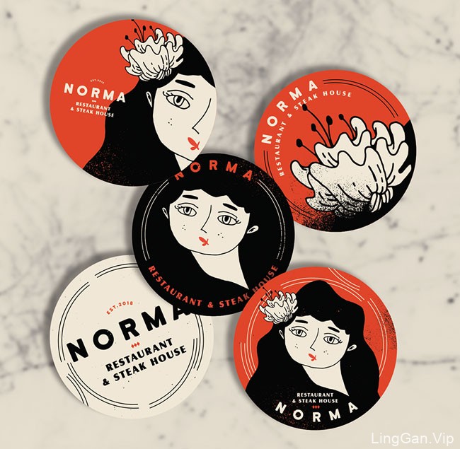 复古风格的Norma餐厅品牌形象设计