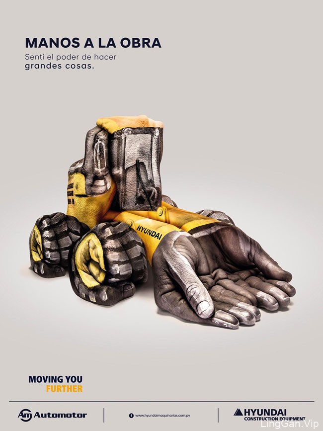 Hyundai挖掘机创意广告：感受力量